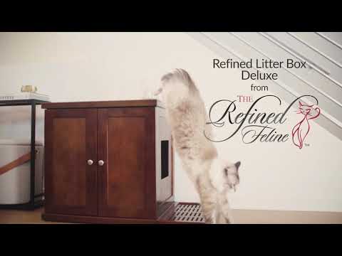 Refined Litter Box Deluxe . A cat litter box cabinet from The Refined Feline